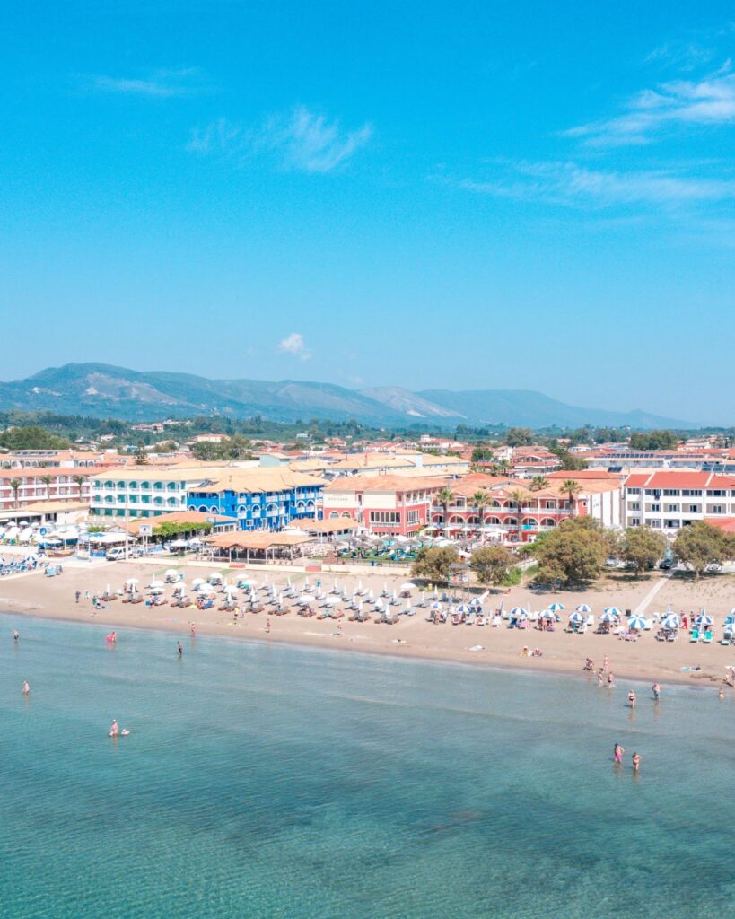 Nádherná piesková pláž hotela Anastasia Beach v letovisku Laganas na Zakynthose