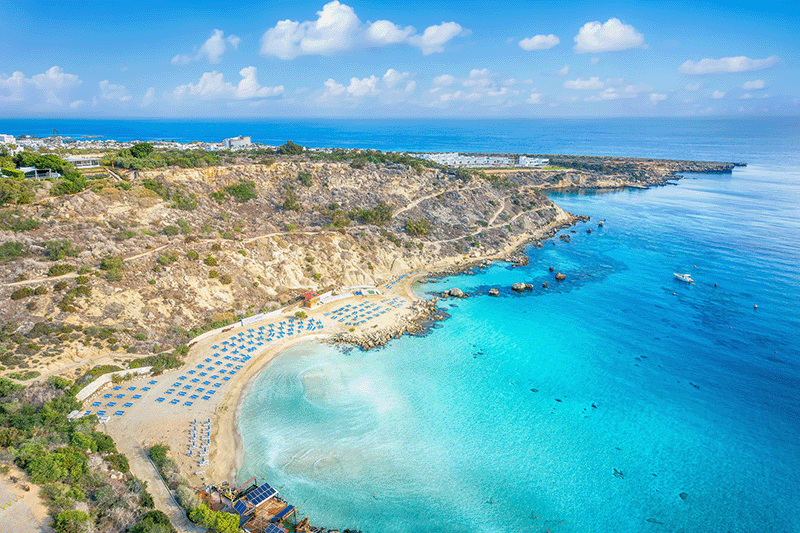 Pláž Konnos Bay, Južný Cyprus